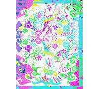 Ethereal Paint Splashes, White, And Pink Colorful And Whimsical, Teal Rimmed, 200 Unlined, Floral Detailed Page, 8x11, Hardcover Journal, Art Pad, ... By: Artist Mary Elisabeth Linder @ MaryEMade