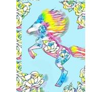 Ethereal Rainbow, Wild Rose Horse 200 Unlined, Star-Detailed Page, 8x11, Hardcover Journal, Art Pad, Sketchbook, Drawing Book: Made With Hand-Drawn ... By: Artist Mary Elisabeth Linder @ MaryEMade
