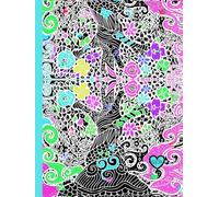 Ethereal, Whimsical, Teal And Pink Tree, 200 Unlined, Floral Detailed Page, 8x11, Hardcover Journal, Art Pad, Sketchbook, Drawing Book: Made With ... By: Artist Mary Elisabeth Linder @ MaryEMade