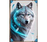 Ethereal White Wolf: Mystical Blue Magic Journal: A Beautiful Fantasy Notebook for Writing, Drawing & Manifestation | 100 Lined Pages | 6x9 Inches