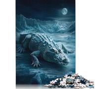 Ethereal Wilderness Guardian - Coccodrillo Della Luna Legato al Ghiaccio 1000 pezzi Puzzle per adulti Puzzle per adolescenti dai 12 Anni in su 38x26 cm/1000 pezzi