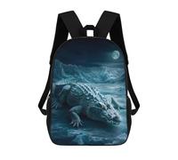 Ethereal Wilderness Guardian - Icebound Crocodile of The Moon Mochilas Infantiles Mochila Escolar Mochila Impresa En 3D Para Niños Mochilas De Viaje Bolsas Para Libros Mochila Escolar Para Niños 17inc