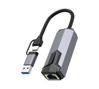 Ethernet Card For Desktop PC - 5Gbps High-Speed Double-Ports, Internal Computer Networking Design, Grey ABS Fitment + Low Latency Connectivity, Durable Synthetic Polymer - For Gamers & Streamers