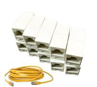 Ethernet Coupler - Plastiic 10x Pack | Female To Female Extender Double Straight Head LAN Cable Joiner | Durrable Smmooth Modular Plug For Solid Wire Internet Network and Standard Use