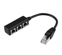Ethernet Splitter 1 Macho a 3 Hembras, Adaptador de Conector RJ45 | Conector de Red Triple, Duplicador RJ45 Compatible con Cat5/5e/6/7, para Router, ADSL, TV, Switch, WiFi, Oficina y Hogar