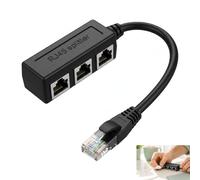 Ethernet Splitter 1 Macho a 3 Hembras, Divisor RJ45 1 a 3 Adaptador de Conector de Red Triple Duplicador de Línea RJ45 Compatible Cat5 Cat5e Cat6 Cat7 para Router TV ADSL WiFi Switch Oficina y Hogar