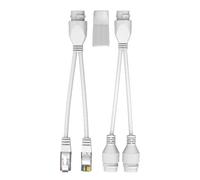Ethernet Splitter 1 to 2, Network Splitter for Safe LAN Connections, POE Extender for Smooth Video Streaming, Ideal for Outdoor Switches and Network Cameras, 5.91x1.57x0.79 inches
