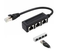 Ethernet Splitter RJ45 Adaptador LAN de Red, Cable Splitter RJ45 1 Macho a 3 Hembras Compatible con Cat5/Cat5e/Cat6/Cat7, Acoplador Ethernet para Router, Ordenador, TV, Switch, WiFi
