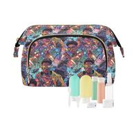 EtherSpher American Influence - Bolsa de aseo impermeable para mujer, bolsa de maquillaje para organizador de viaje, Influencia americana, estilo, 1 size