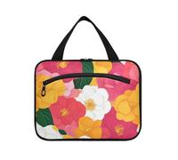 EtherSpher Beauty Spring Flowers - Kit colgante colorido para viajes con gancho, bolsa de maquillaje esencial de diseño para coche, accesorios de viaje, bolsa de maquillaje para maquillaje, L, Flores