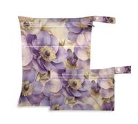 EtherSpher Beauty Spring Flowers South Dakota Pasque Flower - Bolsa impermeable con cremallera, paquete de 2 artículos esenciales de viaje para volar con asas para pañales de bebé, guardería