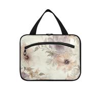 EtherSpher Beauty Spring Flowers South Dakota Pasque Flower - Bolsas de viaje colgantes para mujer con gancho, bolsa de maquillaje acolchada expandible para accesorios imprescindibles para maquillaje