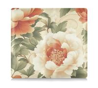 EtherSpher Blooming Peony - Funda de piel sintética para registro de coche y tarjeta de seguro, diseño floral, estilo chino, estilo vintage, para conductores propietarios de automóviles, remolques
