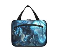 EtherSpher Blue Flash Technology Dragon Warrior - Neceser colgante para hombre con gancho, bolsa de medicina multifuncional de diseño para mujer, bolsa de viaje para maquillaje, L, Guerrero dragón con