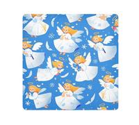 EtherSpher Blue Snow Angel - Bolsas de viaje de tela autoadhesivas, organizadores de maquillaje, 21.7 x 21.7 pulgadas para mujer, Ángel de nieve azul, 21.7x21.7in