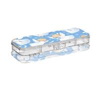 EtherSpher Blue Snow Angel - Caja de lápices transparente de plástico con 2 capas para guardar bolígrafos, para la escuela, con tapa a presión