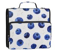 EtherSpher Blueberry Star - Bolsa de 3 anillos con cremallera con correa para el hombro y asa, capacidad de Laege, bolsa de almacenamiento segura para el hogar, viajes, adecuada para la escuela
