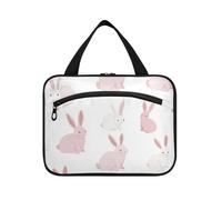 EtherSpher Blush Bunny - Neceser colgante blanco para hombre con gancho, bonita bolsa de maquillaje de gran capacidad para adultos, kit de vacaciones para mujer, L, Blush Bunny White, L