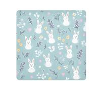 EtherSpher Bolsa de cosméticos con diseño de animales de conejos, color azul, con adhesivo mágico, organizador de 21.7 x 21.7 pulgadas para artículos de tocador, azul, lindo, simple, conejos,