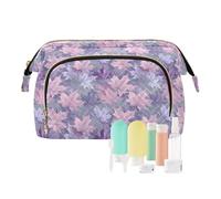 EtherSpher Bolsa de cosméticos de hoja de arce morada con cremallera para monedero de mujer, monedero para cosméticos grandes, Hoja de maple púrpura, 1 size