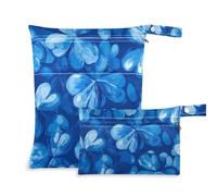 EtherSpher Bolsa de cuatro hojas Clover azul real reutilizable para extractores de leche, paquete de 2 artículos esenciales de viaje para bebés con asas para guardería, pañales para bebés