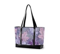 EtherSpher Bolsa de lona con cremallera para mujer, diseño de hoja de arce morada, para gimnasio, con bolsa para computadora portátil