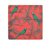 EtherSpher Bolsa de maquillaje con diseño de guacamayo escarlata verde, pinos rojos, Feliz Navidad, para lente de cámara, tela mágica, bolsa organizadora de maquillaje, 21.7 x 21.7 pulgadas, envoltura