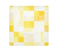 EtherSpher Bolsa de maquillaje con patrón a cuadros amarillo claro y blanco para lente de cámara, paño protector de viaje, organizador de artículos de aseo de 21.7 x 21.7 pulgadas para organización,