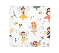 EtherSpher Bolsa de maquillaje de dibujos animados para lentes de cámara, autoadhesiva, organizador de cosméticos, 21.7 x 21.7 pulgadas, para mujer, Cartoon Sweet Fairy White, 21.7x21.7in