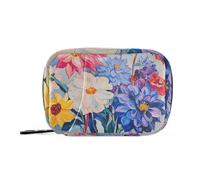 EtherSpher Bolsa de primeros auxilios colorida con diseño de flores de primavera con compartimentos desmontables, organizador de viaje para bolso