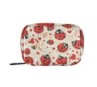 EtherSpher Bolsa de viaje característica del corazón feliz de San Valentín con compartimentos desmontables, bolsa de viaje reutilizable para medicamentos para bolso
