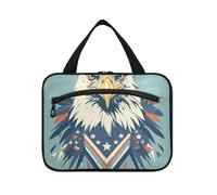EtherSpher Bolsa de viaje colgante para mujer, diseño de albatros del 4 de julio, Día de la Independencia, con gancho, bolsa de medicina impermeable para viajeros, vacaciones, maleta para maquillaje