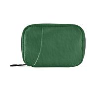 EtherSpher Bolsa médica con textura de lino verde con compartimentos desmontables, organizador de pastillas reutilizable para bolso