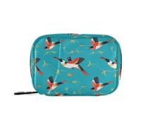 EtherSpher Bolsas azules de pájaros culturales chinos con compartimentos desmontables, organizador de píldoras medicinales acoplables para bolso