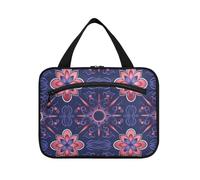 EtherSpher Bolsas colgantes de mandala geométricas rosas para viajar con gancho, accesorios de diseñador, bolsa de cosméticos de maquillaje para mujer, neceser de camping, estuches para maquillaje, L