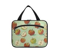 EtherSpher Bolsas de aseo colgantes con diseño de pintura artística verde fruta para hombre con gancho, bolsas esenciales de diseño para hombres para viajeros, cruceros, bolso para maquillaje, L