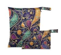 EtherSpher Bolsas de cachemira color azul marino a prueba de desorden para playa, paquete de 2 artículos esenciales de viaje para bebé con asas para yoga, guardería