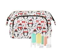 EtherSpher Bolsas de maquillaje con diseño de pingüino de Navidad, impermeable, grande, monedero, monedero, kit de viaje, Patrón de regalo de pingüino de Navidad, 1 size