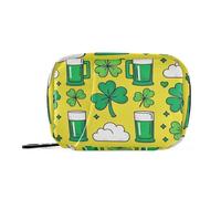 EtherSpher Bolsas medicinales amarillas y verdes del día de San Patricio para mujer con compartimentos desmontables, organizador de pastillas de viaje para bolso