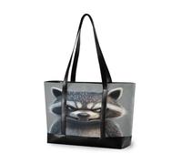 EtherSpher Bolsas profesionales para computadora con diseño de mapache gris con cremallera para mujer, para el trabajo en vuelo con bolsa de almuerzo para laptop mujer