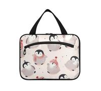 EtherSpher Bonita bolsa colgante de pingüino rosa para viajar con gancho, bolsa de maquillaje colgante unisex para viajes, hotel, bolso viajero para mujer, talla L, Bonito pingüino rosa, L
