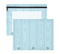 EtherSpher Carpeta para lápices con cremalleras suaves, carpeta de archivos de plástico para carpetas de 3 anillos, paquete de 2 suministros para estudiantes, suministros para el aula, textura de