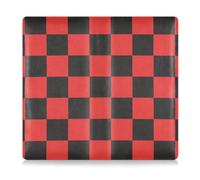 EtherSpher Cartera de cuero de alta calidad con patrón a cuadros rojo claro y negro para documentos para conductores propietarios de automóviles, remolques, motocicletas y barcos