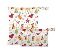 EtherSpher Christmas Box Stars - Bolsas reutilizables para traje de baño, paquete de 2 artículos esenciales de viaje para volar con asas para baño, gimnasio
