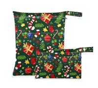 EtherSpher Christmas Deco Holly - Bolsa a prueba de desorden para bebé, paquete de 2 artículos esenciales de viaje para bebé con asas para guardería, piscina