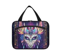 EtherSpher Colorida máscara astrológica del tarot místico colgante bolsa de maquillaje de viaje para mujer con gancho, bolsa esencial de diseño con compartimentos para mujer, viajes, cruceros, bolsos