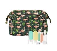 EtherSpher Colorido flamenco búfalo a cuadros trébol gnomo St bolsas de maquillaje portátil capacidad portátil bolsa de cosméticos bolsa de viaje monedero para mujer esencial para mujer, Colorido