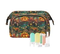 EtherSpher Crazy Pumpkin Lights - Bolsa de viaje con cremallera grande para cosméticos, bolsa de cosméticos para organizador de cosméticos, Luces de calabaza loca, 1 size