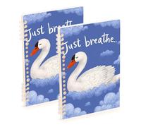 EtherSpher Cuaderno de tamaño A5 con diseño de cisne Just Breathe de 21 x 14,5 cm, tapa dura, 60 hojas para viajes y escritura