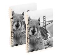 EtherSpher Cuaderno The Golden Gate Bridge de tamaño A5 de ancho de 21 x 14,5 cm, cuaderno de espiral encuadernado con alambre, 60 hojas de ancho para escuela y oficina, paquete de 2